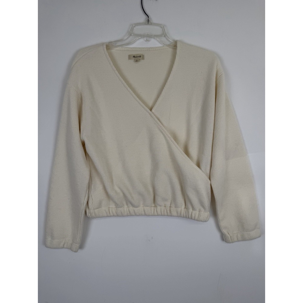 Madewell cream long sleeved sweater, sinched waist Size Small